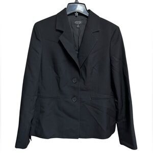 Kasper Blazer Size 10 Black Classic Workwear Career 2 Buttons lined NWT